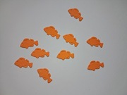 Scrapki rybka 10 szt. 20x11 mm pomarańczowa gramatura 160 g/m2