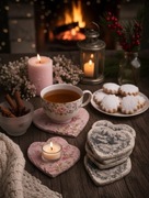 DUŻE PODSTAWKI POD KUBEK 4 SZT HANDMADE SHABBY CHIC | UNIKAT | PREZENT