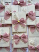 Zaproszenia Komunijne* Pierwsza Komunia Święta *jasny róż *