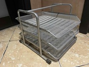 Stojak organizer metalowy 3 szuflady na dokumenty A4 wymiar ok. 35x30x24 cm