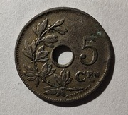 Belgia 5 centymów, 1922 r. Napis „KONINKRIJK BELGIË”  (S66)