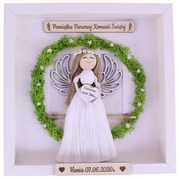 Pamiątka Pierwszej Komunii Świętej Ramka 3D Anioł Stróż Rękodzieło Prezent