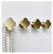 Dekoracyjne haki wieszaki ścienne z litego mosiądzu Złote 4 Sztuki