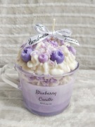 Świeca sojowa fioletowa | Handmade | Ozdobna świeca w szkle | Prezent