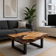  NA SPRZEDAŻ: UNIKATOWY DĘBOWY STOLIK KAWOWY LIVE EDGE | LOFT DESIGN