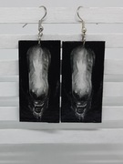 Kolczyki Obcy decoupage prostokąty grafika film obraz Giger Alien Handmade