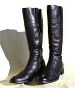 klasyczne KOZAKI ECCO - buty z czarnej skóry r. 38