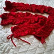 Oryginalne rękawiczki długie, impreza, ślub, dł. regulowana. Czerwone. 