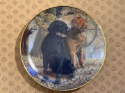 FRANKLIN MINT Talerz ozdobny porcelanowy psy dwa Labradory