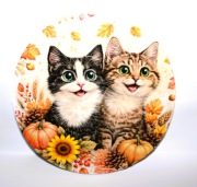 Zawieszka Drewniana Kotki Decoupage 20cm Dekoracja Ścienna Rękodzieło