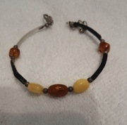 Bransoletka damska z bursztynem 