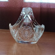 Wazon kryształowy PRL koszyczek kryształowy 