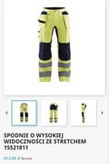 Spodnie robocze ostrzegawcze Blaklader ze strechem 50