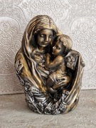 Rzeźba Matka z dzieckiem złoto-srebrna wys. 10,4 cm