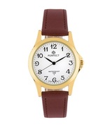 Zegarek damski na rękę pasek skórzany bordowy Perfect 273