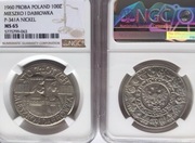 100 ZŁ Próba NIKIEL 1960 MIESZKO I DĄBRÓWKA NGC MS65 - PÓŁPOSTACIE