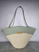 Kosz miejski, plażowy beż I szałwia torba, torebka