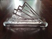 Szklany serwetnik Art Deco Hortensja PRL