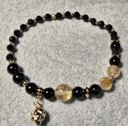 Bransoletka czarny turmalin z dodatkiem cytrynu