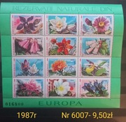 Znaczki flora;6007: kwiaty- Rumunia 1987r **