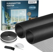 2x Moskitiera CZARNA do okna 150X180 CM z mocnym klejem