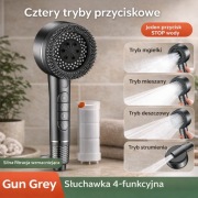 Słuchawka prysznicowa 4 tryby zwiększające ciśnienie filtr przycisk STOP