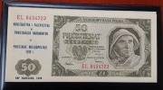 Banknot 50 zł 1948r UNC- z nadrukiem okolicznościowym  ser. EL 8454723