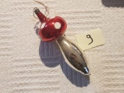 Bombka z PRL, ok 15 cm duży grzyb, VINTAGE PRL 