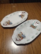 Dwa Talerze Talerzyki Dla Dzieci PRL Wielkanoc Zając 