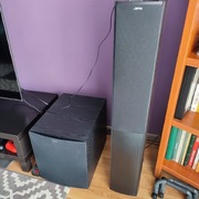 Głośniki kina domowego JAMO wraz z amplitunerem