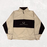 Anorak wiatrówka Fred&Perry XL Beżowy/Granatowy (mała plamka na plecach)