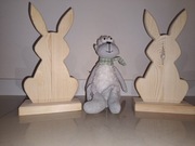 Zające wielkanocne z drewna
