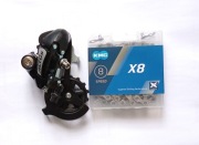 Przerzutka tylna Altus RD-M 310 + łańcuch KMC X8 + linka 