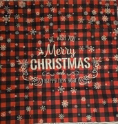 Świąteczny dekoracyjny obrus kwadratowy do jadalni czerwony 87 cm x 87 cm