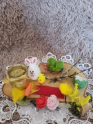 stroik wielkanocny: świeca na plastrze brzozy DIY