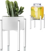 Stojak na doniczki regulowany dwustronny biały metalowy 747