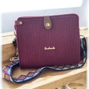 Ręcznie robiona torba na ramię ze sznurka |bordowa torba handmade