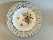 Miśnia piękny stary unikalny ażurowy talerz / patera 29 cm - Meissen 