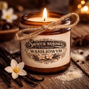 Świeca Sojowa Wanilia Rękodzieło Słoik Vintage Prezent Naturalna Eko 120ml