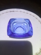 Szklana popielniczka PRL kobaltowa 