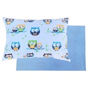 Poszewka 60x40 cm Sowy niebieskie - Bawełna