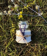 Dekorowana świeca handmade o zapachu lawendy i cytrusów – 100% wosk sojowy