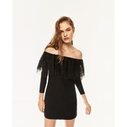 Sukienka ZARA r 36 S czarna z tiulem wow!