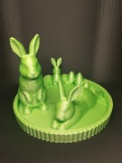 Ozdoby na Wielkanoc | 2 Zajączki + Tacka | Druk 3D | Wielkanocne kolory