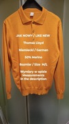 Thomas Lloyd  Niemiecki sweter z kołnierzykiem z wełny, 50% Merino, M/L
