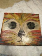Obraz rękodzieło oczy kota