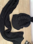 Komplet czapka z szalikiem czarny