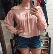 Jasnoróżowa bluzka hiszpanka M