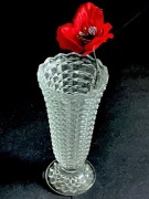 ZĄBKOWICE, wazon KIELICH z rozetą,SZKŁO LANE.PRL.20cm.