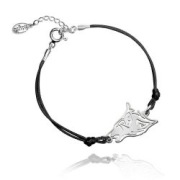 Bransoletka sznurkowa wilk, srebro próby 925,